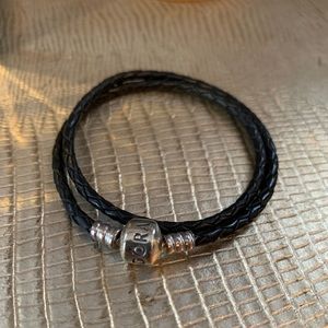 Pandora leather braided bracelet